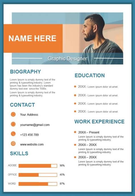 Graphic Designer Resume Design Template Curriculum Vitae Ppt ...