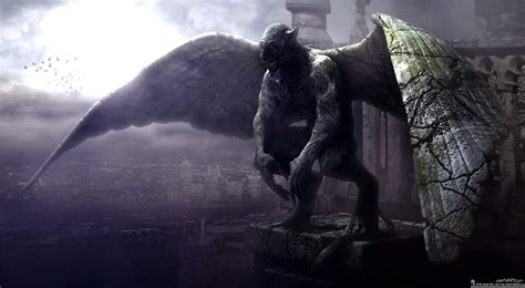 Gargoyle statue illustration, gargoyles, Frankenstein, fantasy art, cityscape HD wallpaper ...