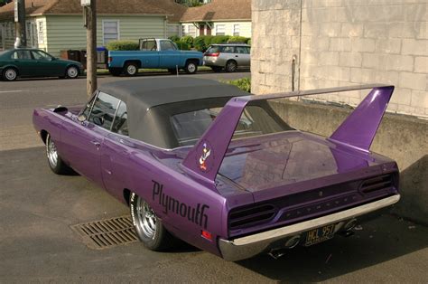 OLD PARKED CARS.: 1970 Plymouth Superbird Convertible.