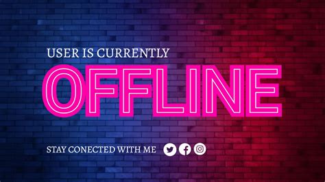 Neon Glow Twitch Offline Banner - Mediamodifier