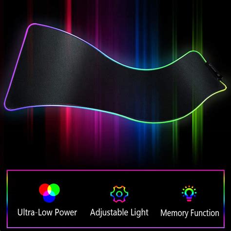 Gaming Mouse Pad RGB LED Light Color Switching For Computer Laptop ...