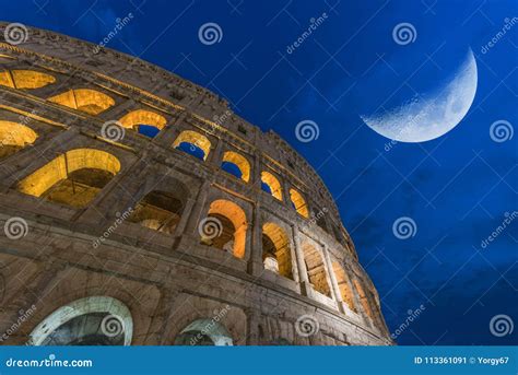 Coliseum at night stock image. Image of italy, sightseeing - 113361091