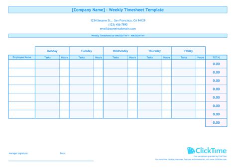 Free Weekly Timesheet Template for Multiple Employees [Download] | ClickTime