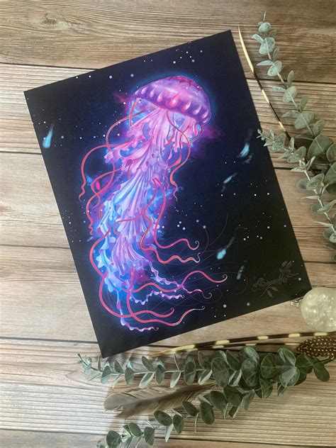 Space Jelly Jellyfish Wall Artwork Wall Poster Space | Etsy