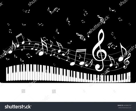 Abstract Illustration Piano Keys Musical Notes Stock Vector (Royalty Free) 465883757 | Shutterstock