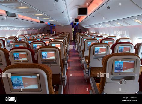 Economy Class Air India Boeing 777-300ER Farnborough Air Show 2008 Stock Photo - Alamy