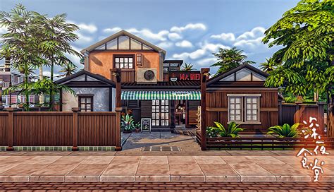 My Sims 4 Blog: Japanese Restaurant - No CC by Simsmissdd