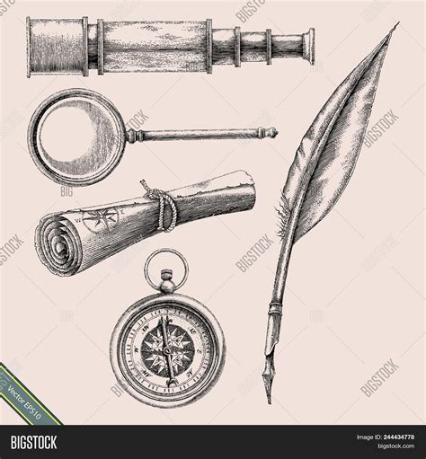 Vintage Compass, Vector & Photo (Free Trial) | Bigstock