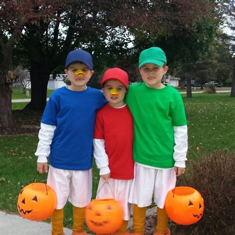 DIY Huey Dewey and Louie Costume | Disney halloween costumes, Trio halloween costumes, Pretty ...