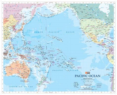 Pacific Ocean Wall Map by Hema Maps - MapSales