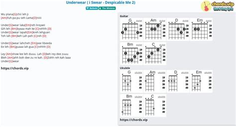 Chord: Underwear ( i Swear - Despicable Me 2) - tab, song lyric, sheet, guitar, ukulele | chords.vip