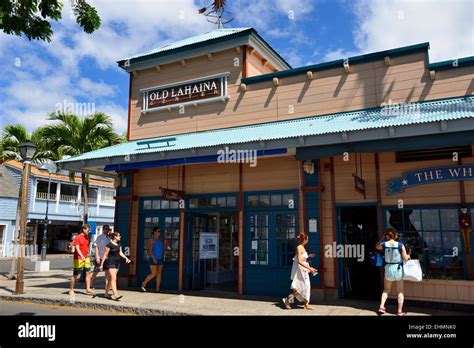 Shops and restaurants on Front Street, Lahaina, Maui, Hawaii, USA Stock Photo - Alamy