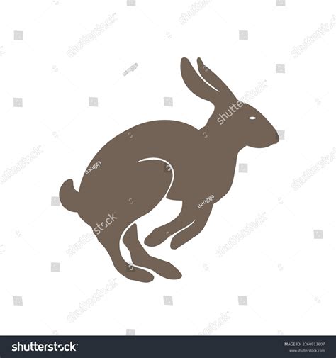 Silouete Bunny Jumping Brown Color Vector Stock Vector (Royalty Free) 2260913607 | Shutterstock