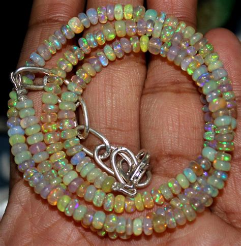 44 Crts Natural Ethiopian Welo Fire Opal Beads Necklace