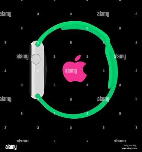 Apple Watch Sport displaying logo, flat design illustration Stock Photo - Alamy