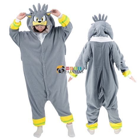 Silver The Hedgehog Costume Onesie Halloween Outfit Party Wear Pajamas - Wellpajamas.com