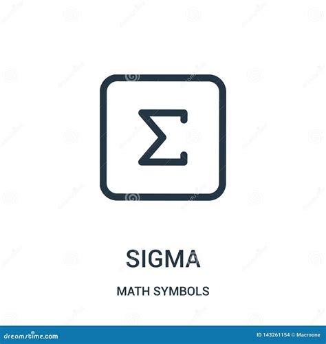 Sigma Icon Vector from Math Symbols Collection. Thin Line Sigma Outline Icon Vector Illustration ...