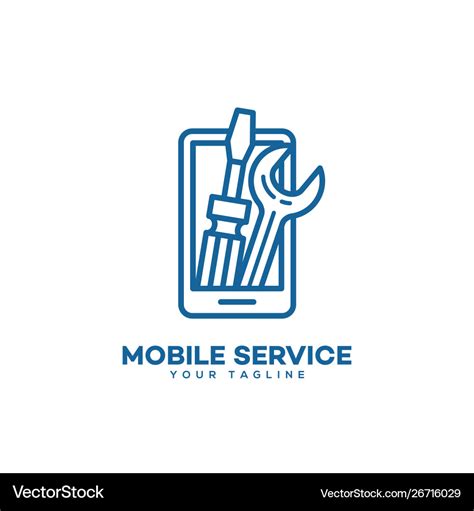 Mobile service logo Royalty Free Vector Image - VectorStock