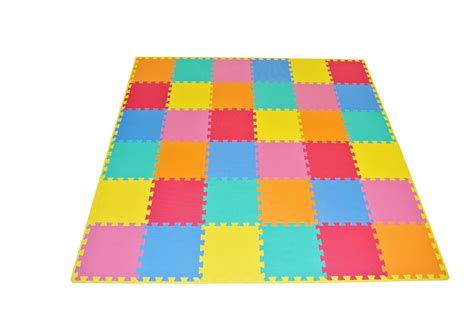 ProSource Puzzle Solid Foam Play Floor Mat Kids Toddler Baby 36 tiles with edges | eBay