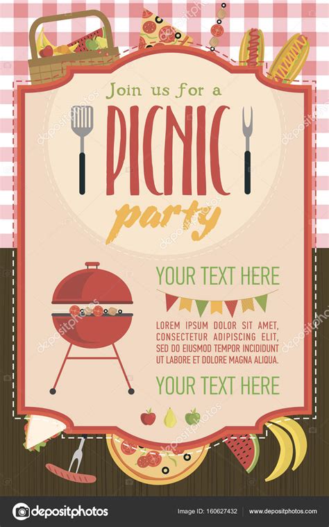 Summer picnic party invitation card Stock Illustration by ©Vissay ...