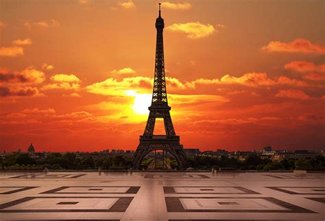 Eiffel Tower Beautiful Sunset Paris City Backdrop for Photography D123 – Dbackdrop