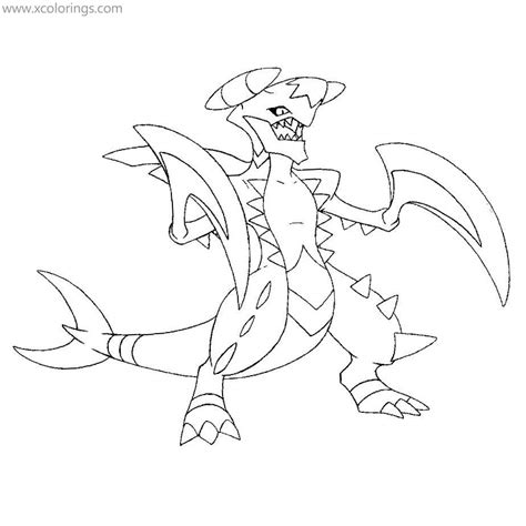 Mega Pokemon Coloring Pages Mega Garchomp - XColorings.com