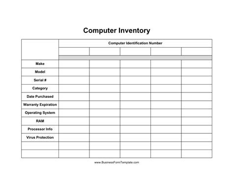 Computer Inventory Template