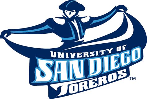 San Diego Toreros Primary Logo (2005) - Matador in dressed in blue over script | University of ...