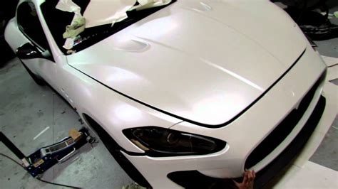 Maserati Granturismo MC Sportline Wrapped in Satin Pearl White by Impressive Wrap - YouTube