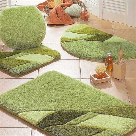 Green Bathroom Rug Sets - WERFBAT