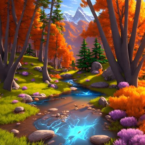 Premium AI Image | Fairy tale multicolored landscape painting