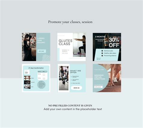 103 Instagram Post Templates - Fitness