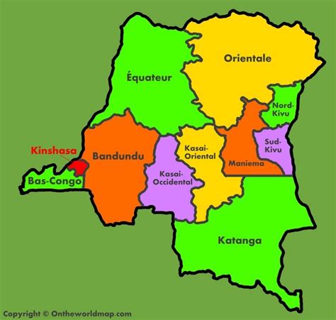 Administrative map of Democratic Republic of the Congo | Democratic republic of the congo ...