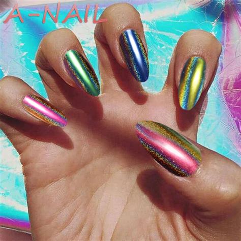 0.5g/box Chameleon Holographic Mirror Nail Glitter Powder Holo Shining ...