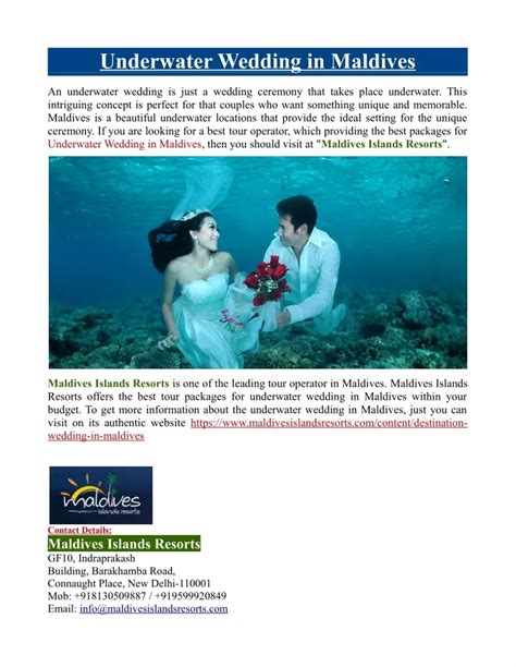 PPT - Underwater Wedding in Maldives PowerPoint Presentation, free download - ID:10762707