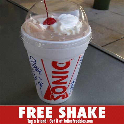 Free Small Shake at Sonic (with purchase) - Julie's Freebies