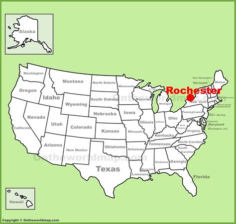 Rochester location on the U.S. Map - Ontheworldmap.com