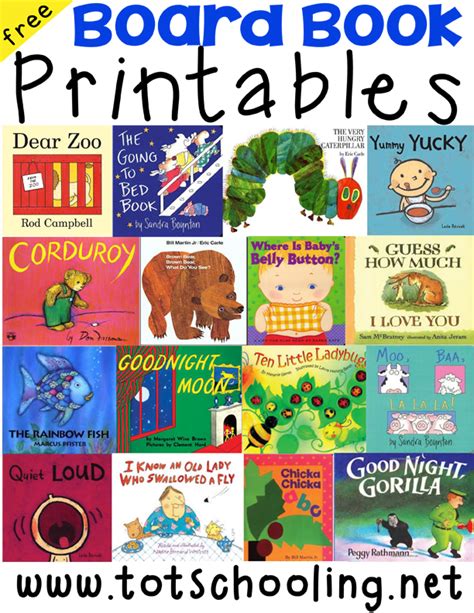 Board Book Printables for Toddlers