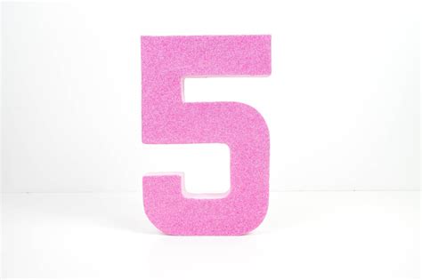 Pink Glitter Number 5 Fifth Birthday 5th Birthday Party