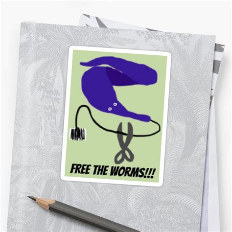 "Worm on a String- Free the Worms meme" Sticker by CrystalRain15 ...