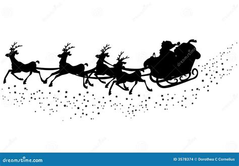 Santas sleigh silhouette stock illustration. Illustration of advent - 3578374