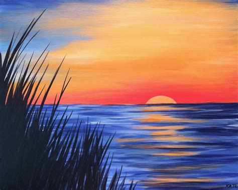 Beach Grass by Kate Cute Canvas Paintings, Canvas Painting Tutorials ...