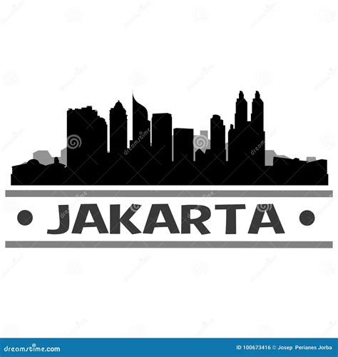 Jakarta Skyline City Icon Vector Art Design Stock Vector - Illustration of design, logotype ...