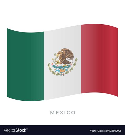 Mexico waving flag icon Royalty Free Vector Image