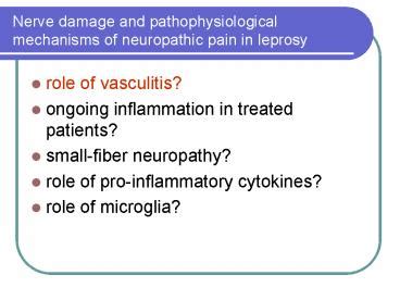 PPT – Nerve damage and pathophysiological mechanisms of neuropathic pain in leprosy PowerPoint ...