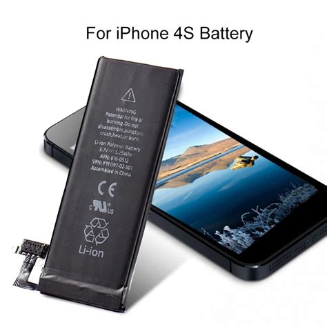 A1387 Phone Internal Replacement Battery for iphone 4s Replace 3.7V 1430mAh Built in Lithium ...