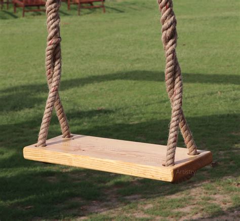 Wooden Tree Swing With Personalized Custom Engraving Double Rope Wooden Red Tree Swing Varying ...