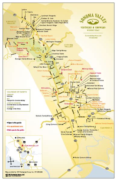 Sonoma Valley Winery Map - Sonoma Valley California • mappery