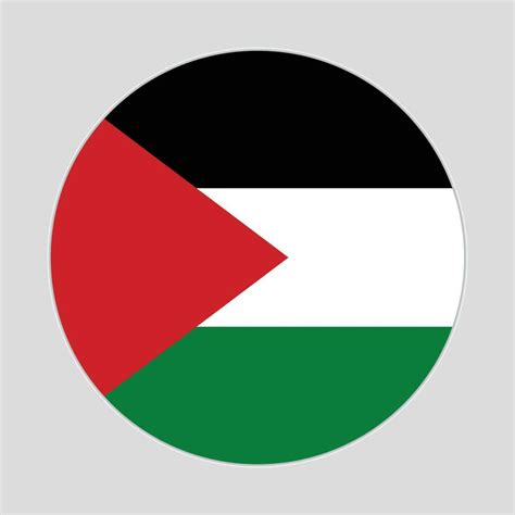 Palestine Flat Rounded National Flag. Circle flag of Palestine ...