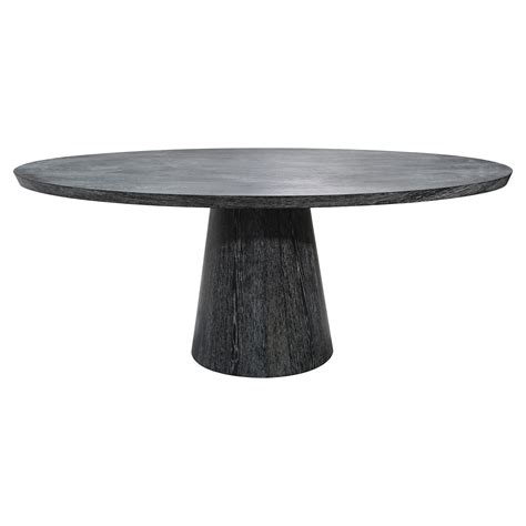 Lucas Modern Classic Black Cerused Oak Oval Dining Table - Kathy Kuo ...